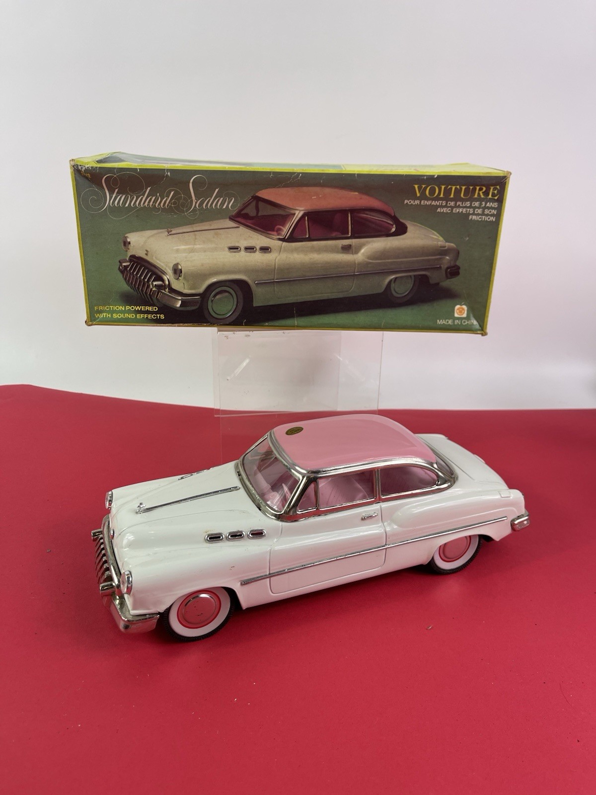 Voiture Standard Sedan China tin Litho convertible Large 10” New Old Stock Boxed