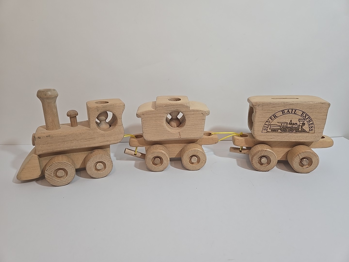 Oregon Wooden Toy Company Vintage 1971 Silver Rail Express Train 3 Piece Set