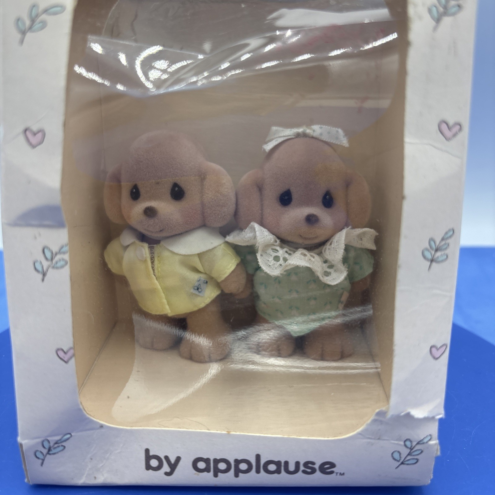 Vtg Applause Precious Moments Noah’s Ark Flocked Dog Figures Candy & Tippy 80s A