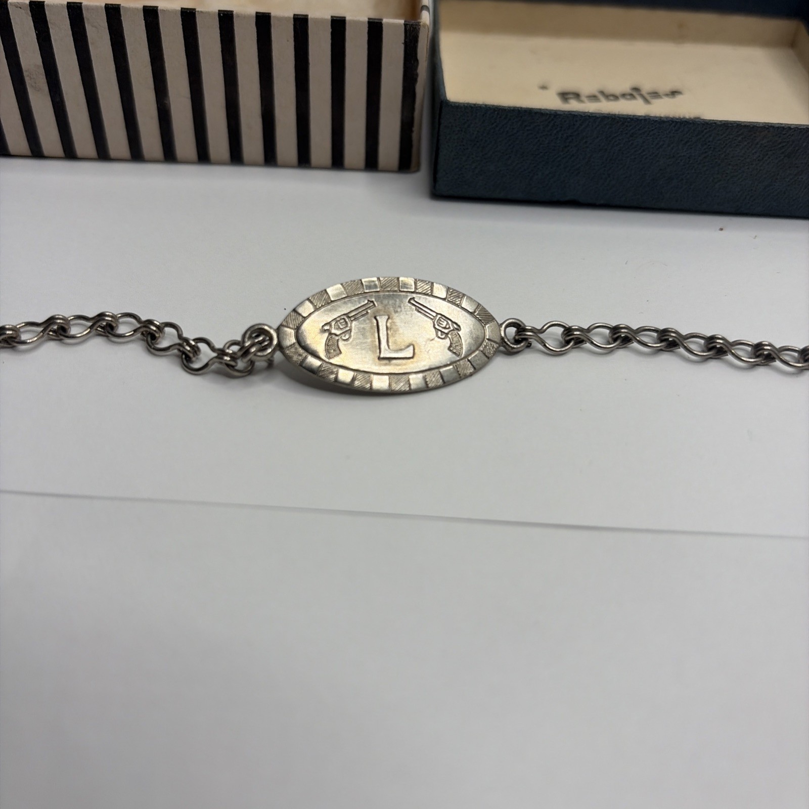 1947 TOM MIX Initial “L” IDENTIFICATION BRACELET Ralston Cereal Radio Premium