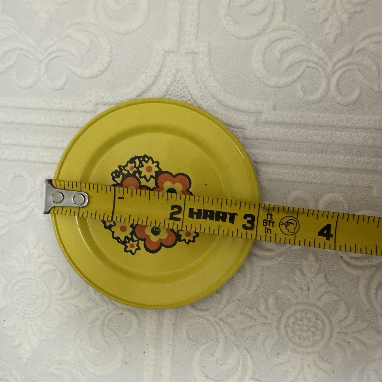 Vintage Doll Play Dishes W/ Drying Rack Flower Power Pattern Orange Floral & Tin