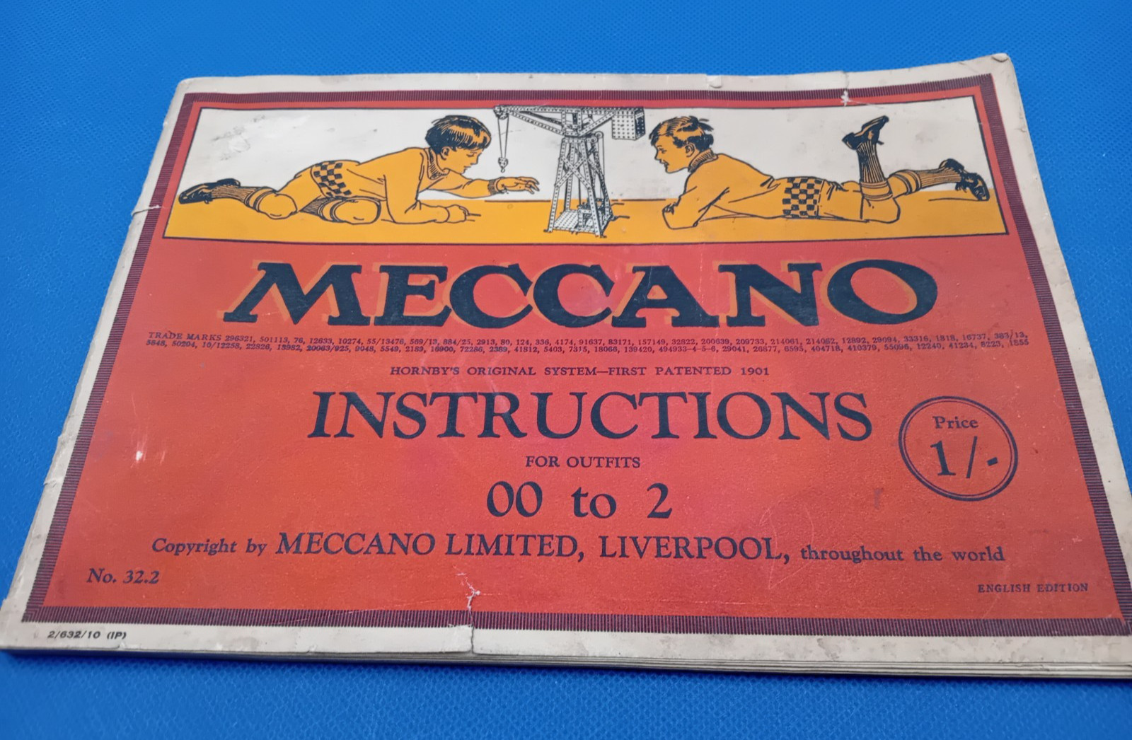 Vintage Meccano Instruction Manual 00 to 2 – Year 1932