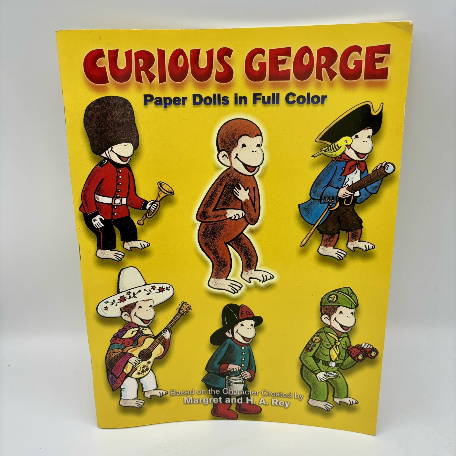 Curious George PAPER DOLLS in Full Color by Kathy Allert 1982 Vintage Uncut NEW