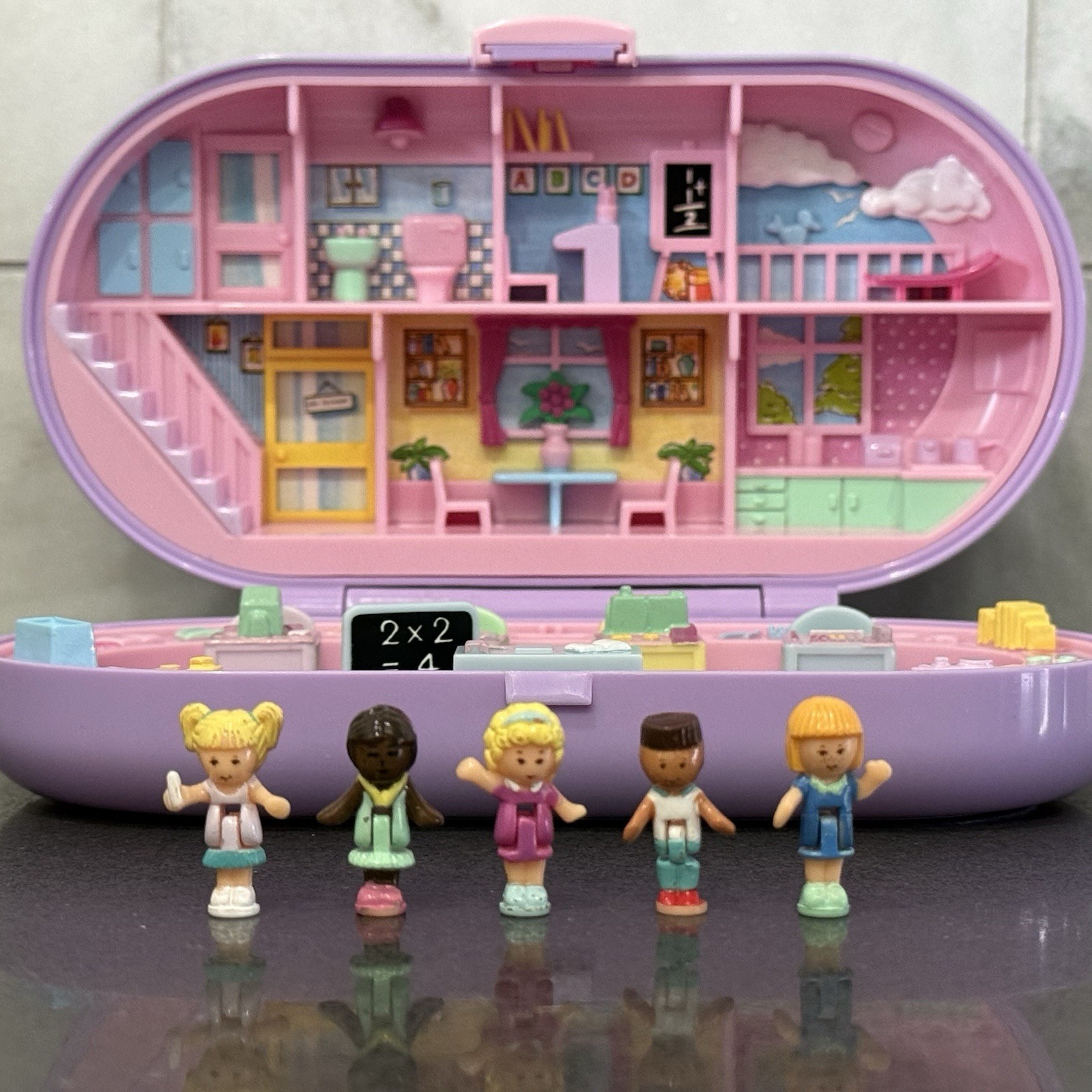 Polly Pocket Vintage Bluebird Toys Stampin School Playset 1992 COMPLETE