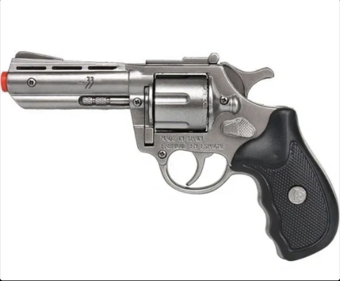 Police Detective 357 Metal Toy Cap Gun W Holster. Cobra Style 8 Shot Gonher NEW!