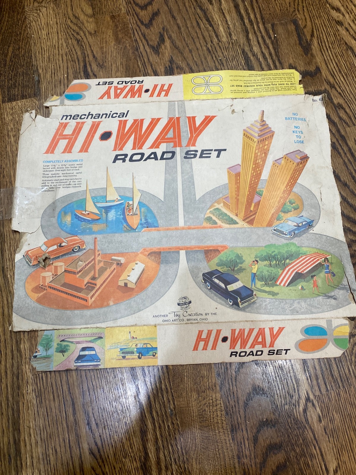 vintage mechanical highway road set another toy creation by the Ohio art company