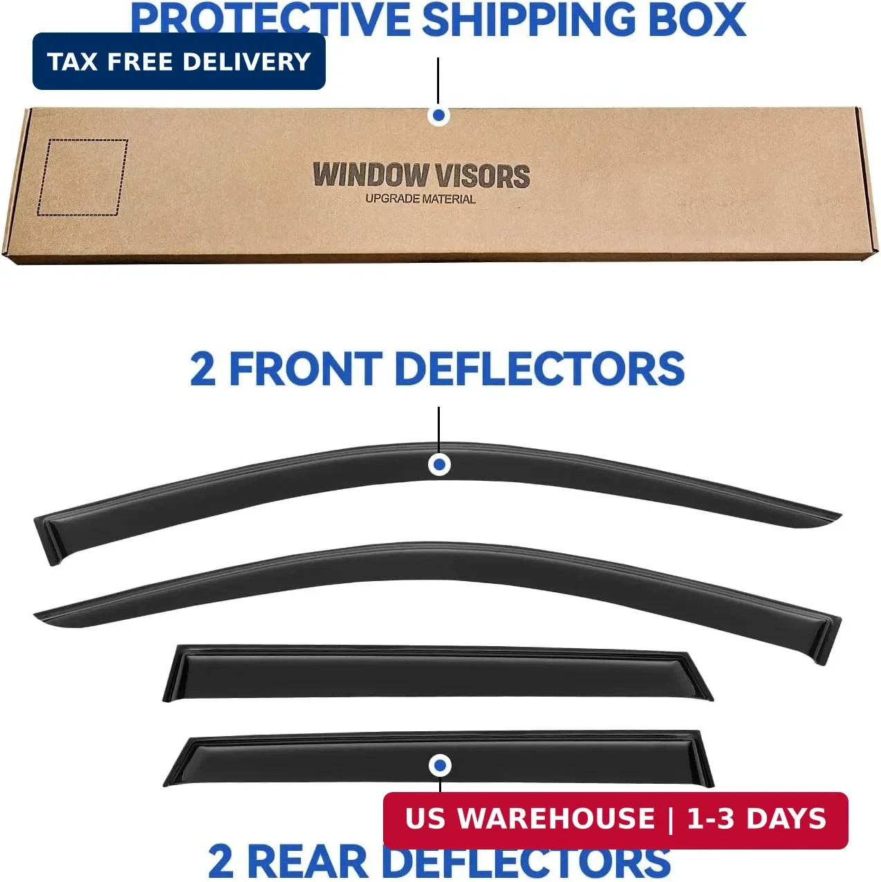 Window Visors Rain Guards Shield for 2011-2026 Mitsubishi Outlander Sport, Out-C