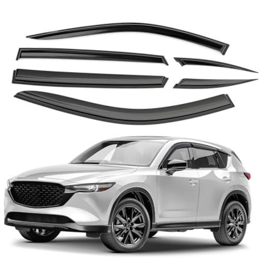 Window Deflectors Smoke Tinted Tape-On Side Window Vent Visor For CX-5 17-25