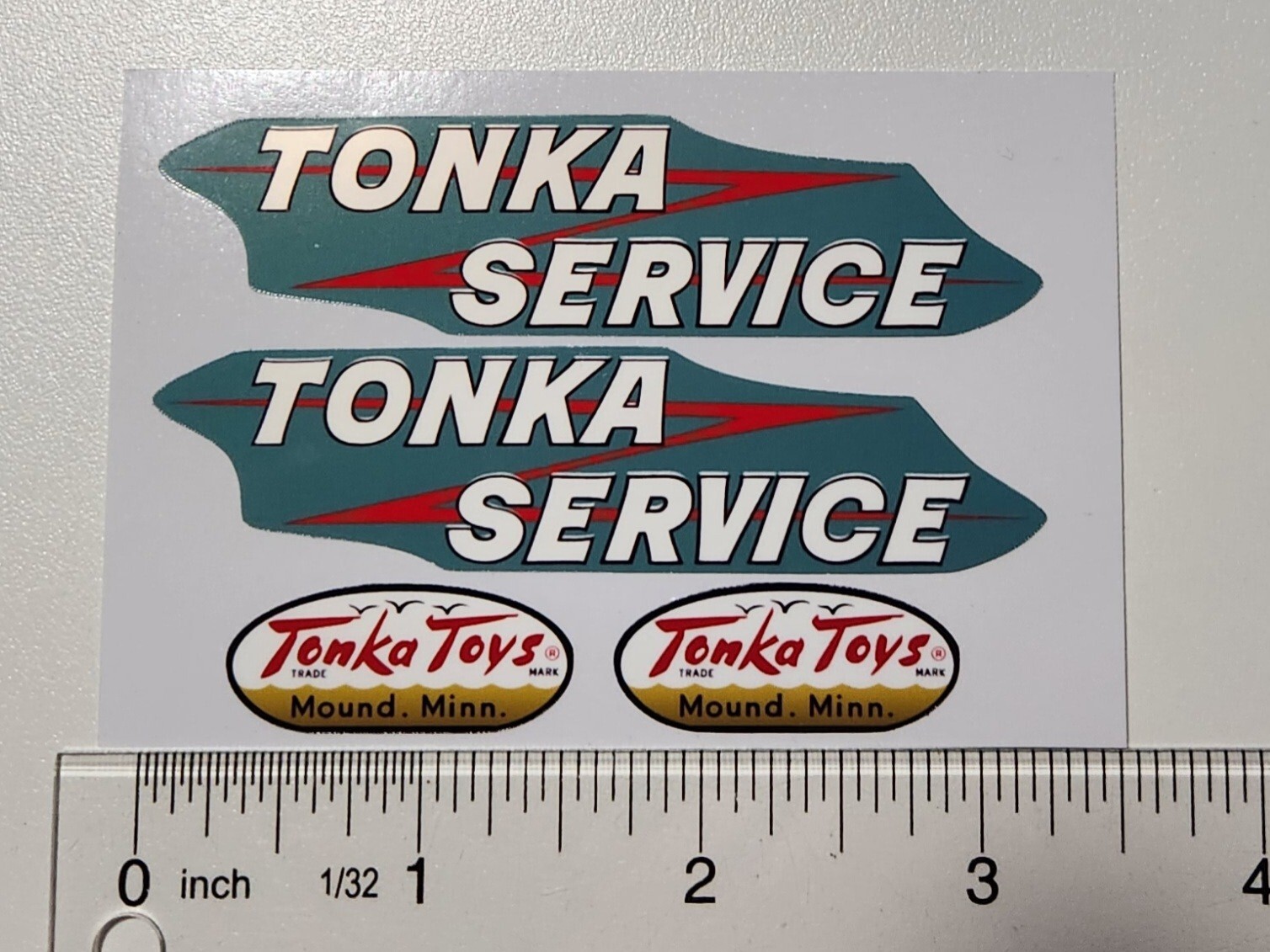 Tonka Service Truck Stickers And 1958 To 1961 Tonka Door Logo Stickers (Green)