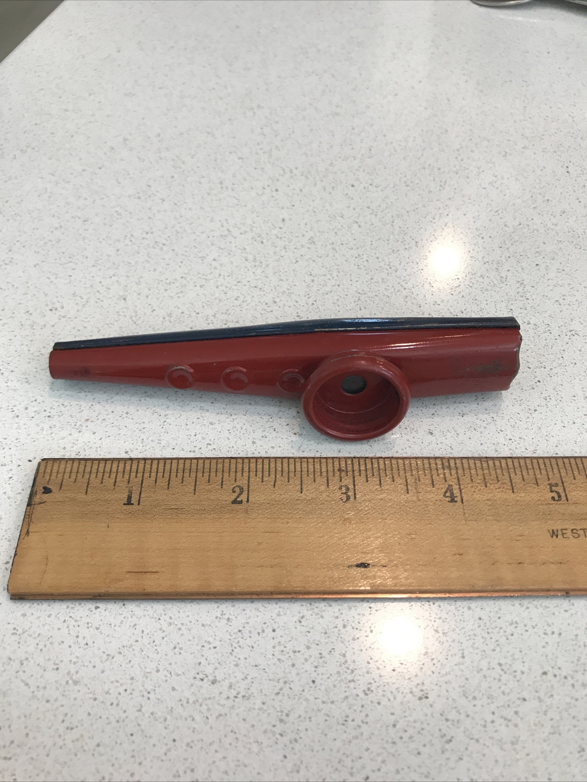 Collectible Vintage Metal KAZOO The Kazoo Company, Eden NY-Red & Blue