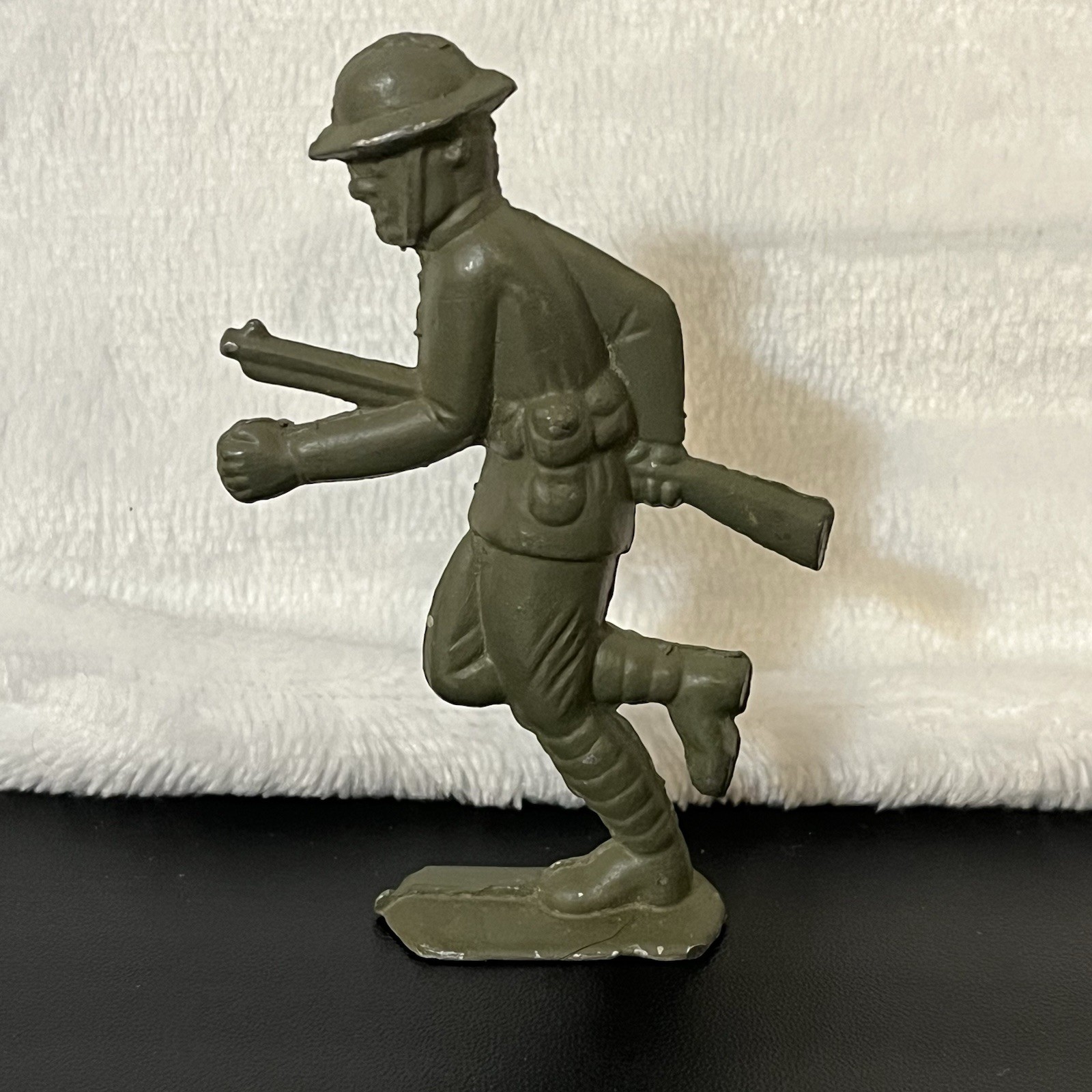 Vintage SOLID Military Toy Soldier Figure Heavy Weight Metal Iron Lead Unknown