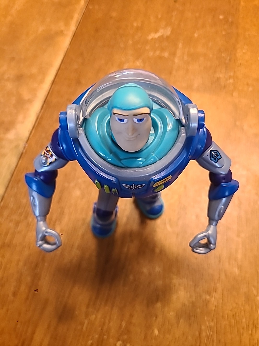Disney Pixar Rare Vintage Buzz Lightyear Blue Aqua Gray Figurine Toy 5″
