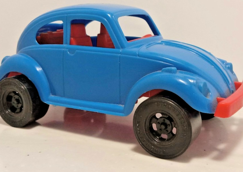 Vintage Strombecker Blue VW Plastic Push Sedan Thailand