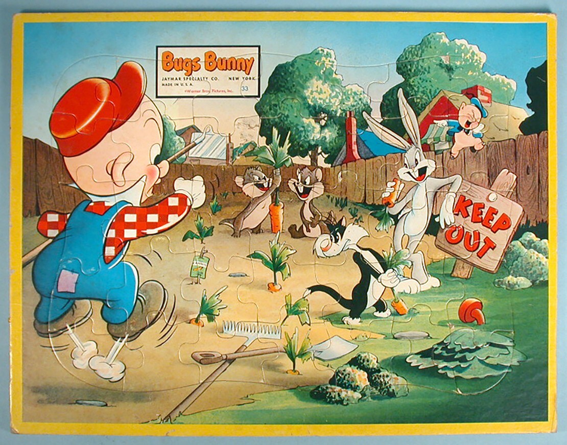 1950-60s Bugs Bunny 7 Items Sticker Fun Book Puzzles Bowls Warner Bros.