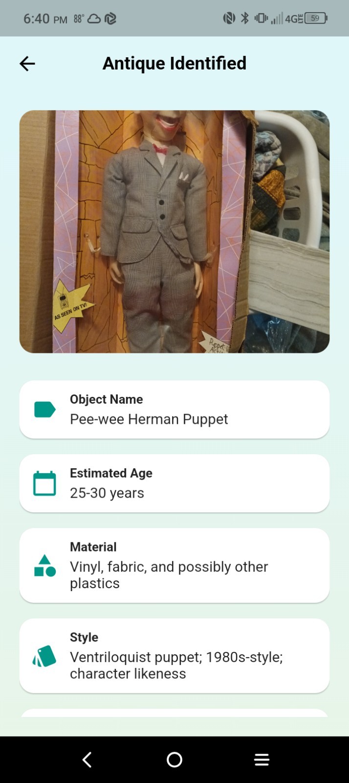 Pee-Wee Herman Ventriloquist Dummy Doll 26-inch