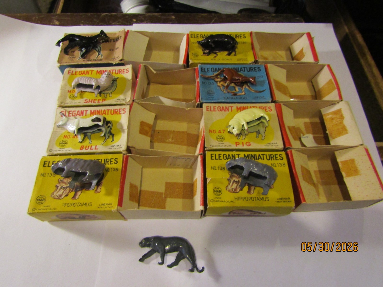 Vintage Marx Linemar Toys Elegant Miniatures Lot 9 7 NOS 2 Missing Legs 1960