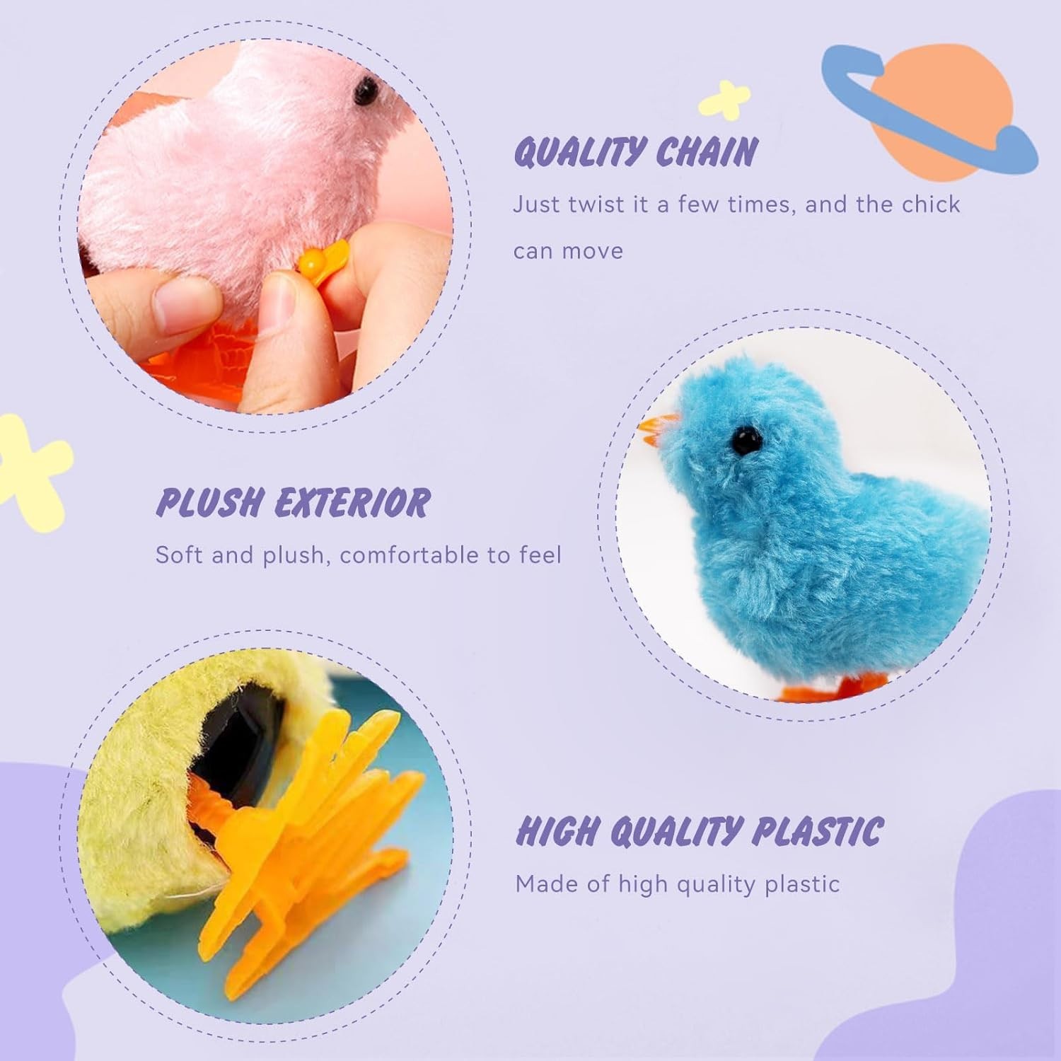 4PCS Chick Plush Wind Up Toys, Novelty Baby Chick Toys – Wind Up Easter for K…
