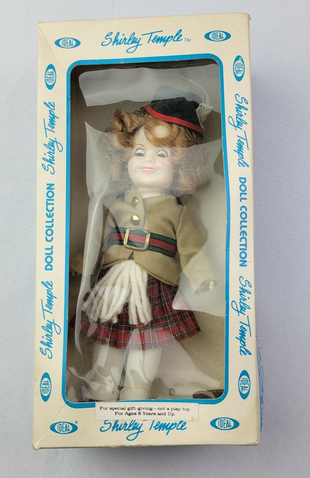 VINTAGE Shirley Temple Scottish Doll In Original Box Wee Willie Winky