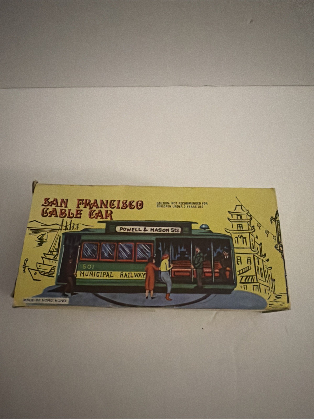 1960s San Francisco Cable Car #504 Tin Litho Friction Toy Japan Powell & Mason