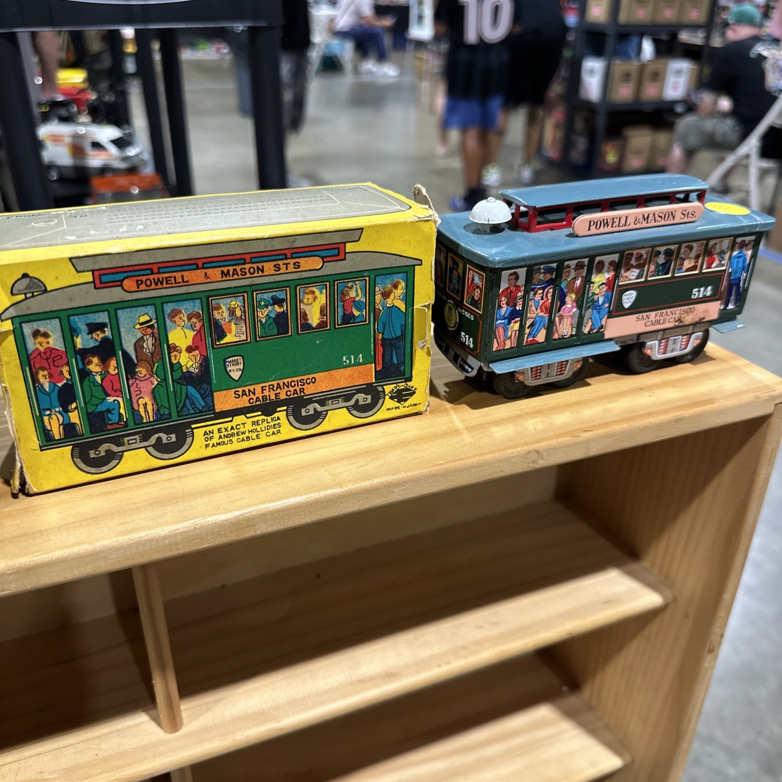 POWELL & MASON STS SAN FRANCISCO CABLE CAR TROLLEY FRICITON TIN TOY JAPAN