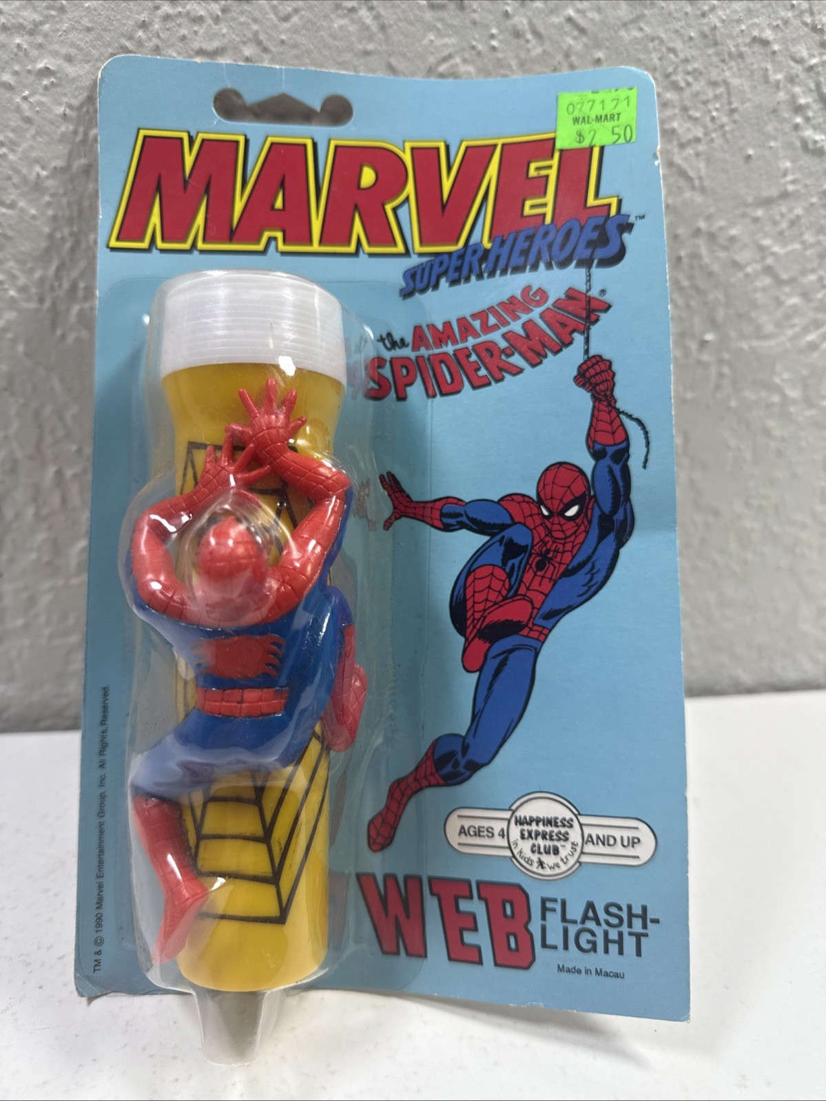 1990 Marvel The Amazing SPIDER-MAN Web Flashlight