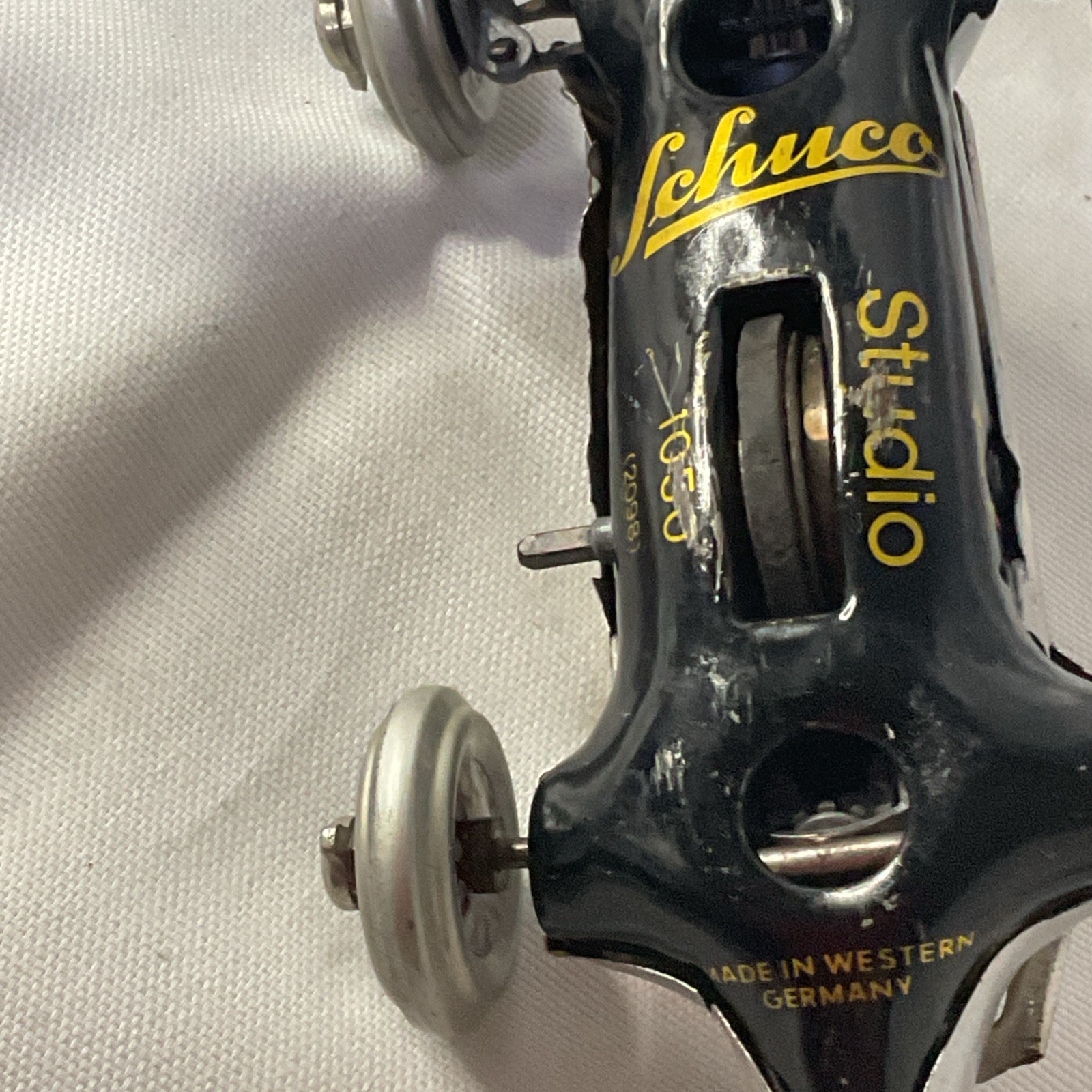 SCHUCO Studio 1050 Wind Toy Racer Western Germany No Key Silver VTG