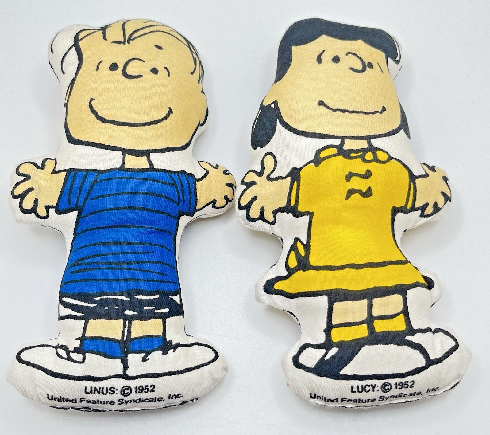 VTG 1950’s Peanuts Pillow Ornaments Lucy & Linus Sewn Cloth Dolls Charlie Brown
