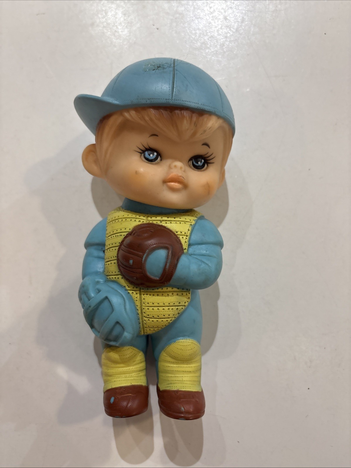 Vtg 1971 IWAI Industrial CO Ltd Made In Korea Baseball Catcher Rubber Boy