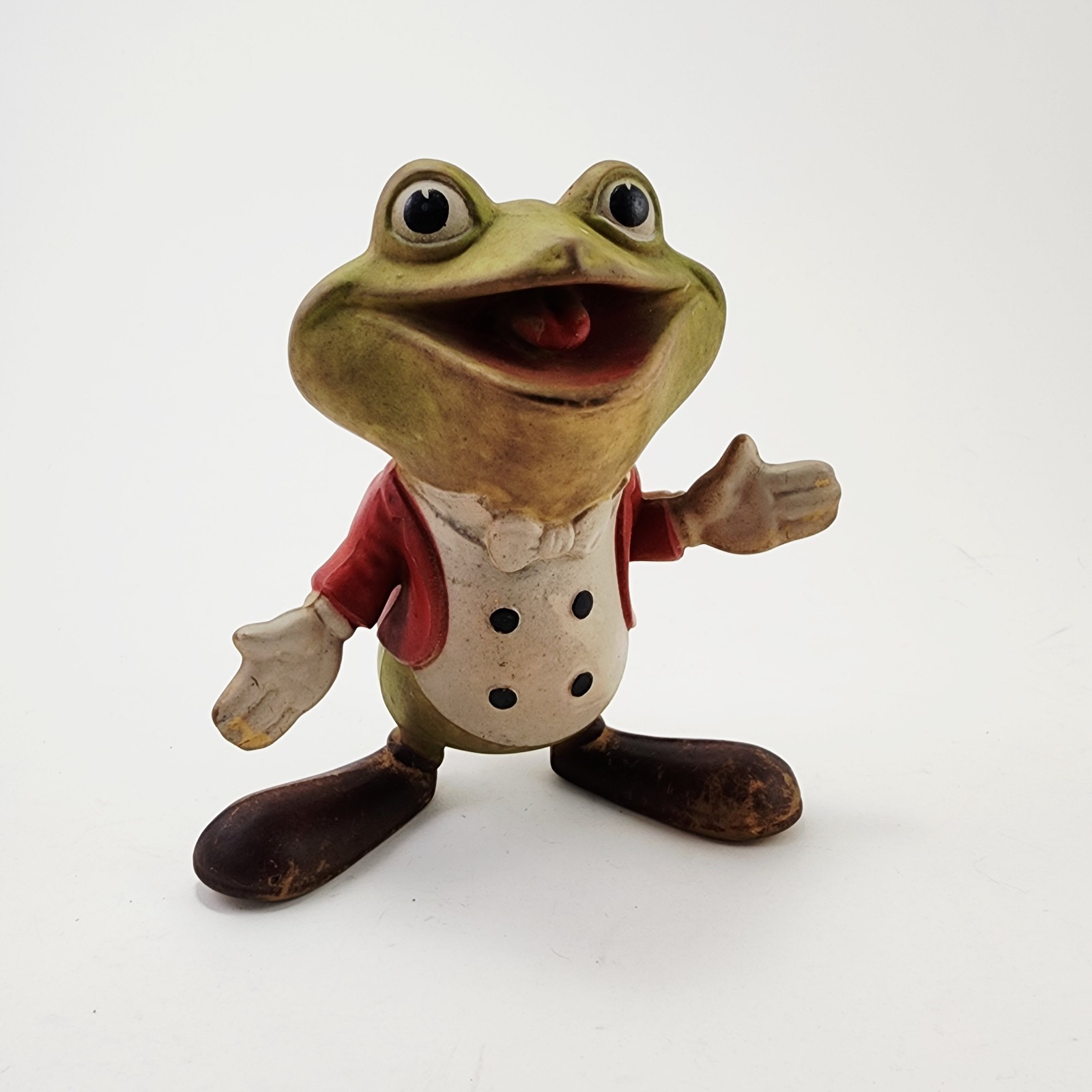 Vtg 1948 Rempel Smilin Ed McConnell Froggy the Gremlin Rubber Squeak Toy 5″ Frog