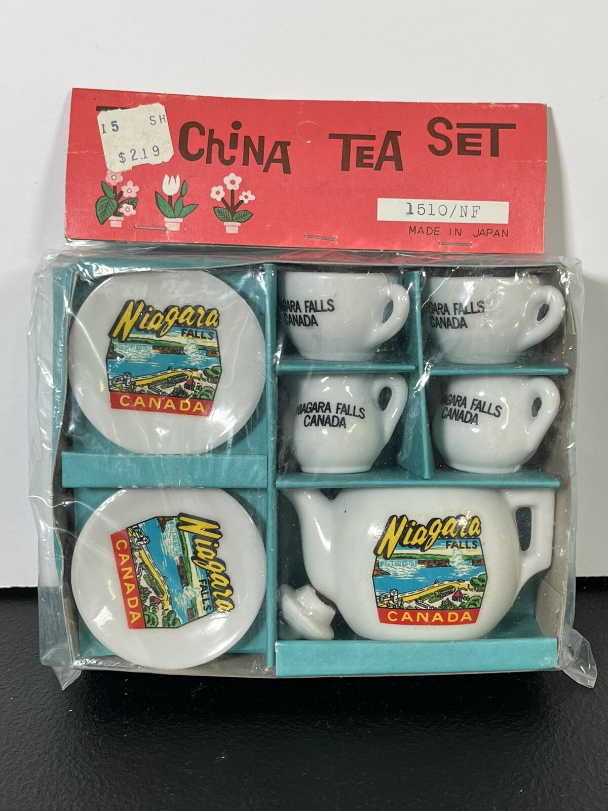 Vintage Toy China Tea Set Miniature Niagara Falls Canada Made in Japan NEW!