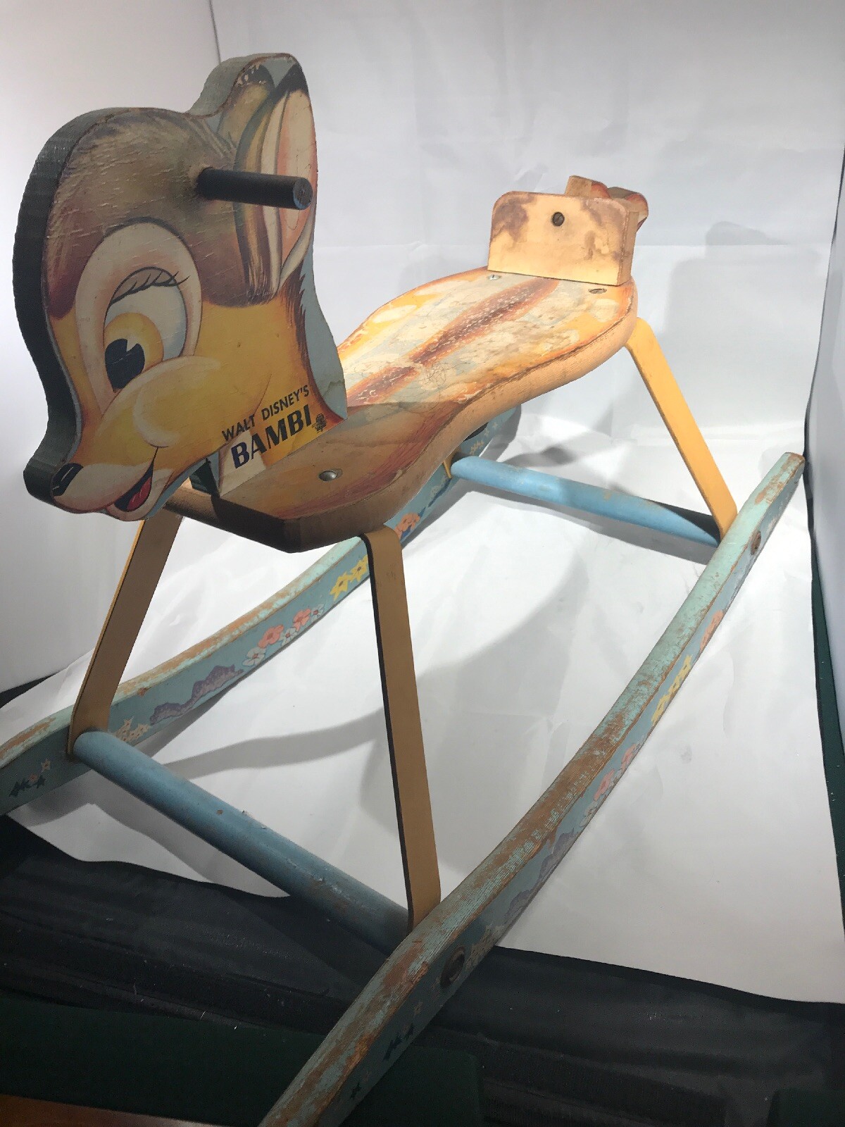 1940’s Walt Disney Bambi Rocking Horse W/working Bell (Great Condition For Age!)