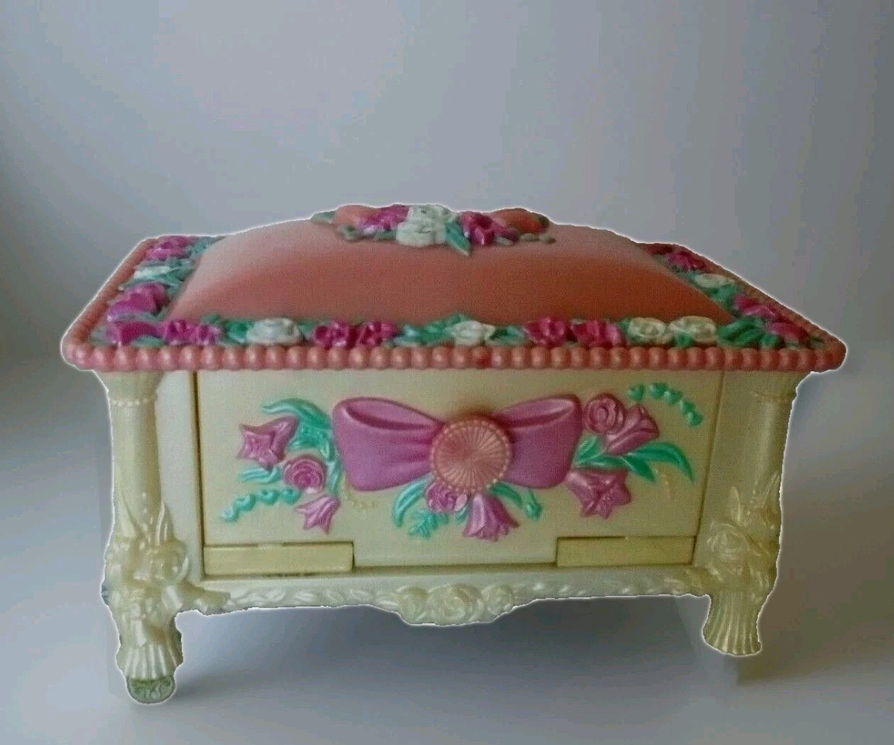 Vintage Kenner FairyWinkles Floral Cozy Keepsake Jewelry Box 1993 5.5″x3″