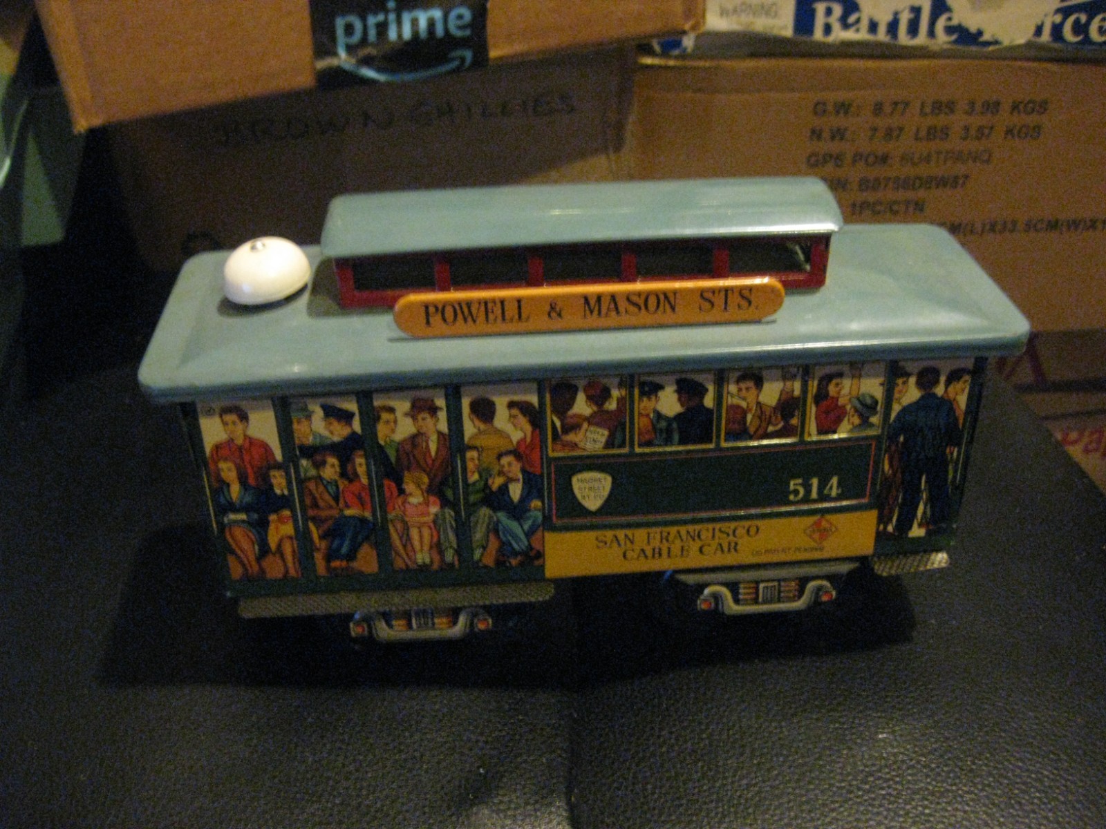 Powell & Mason Sts 514 San Francisco Cable Car F.E. Walts Vintage Japan Tin Toy