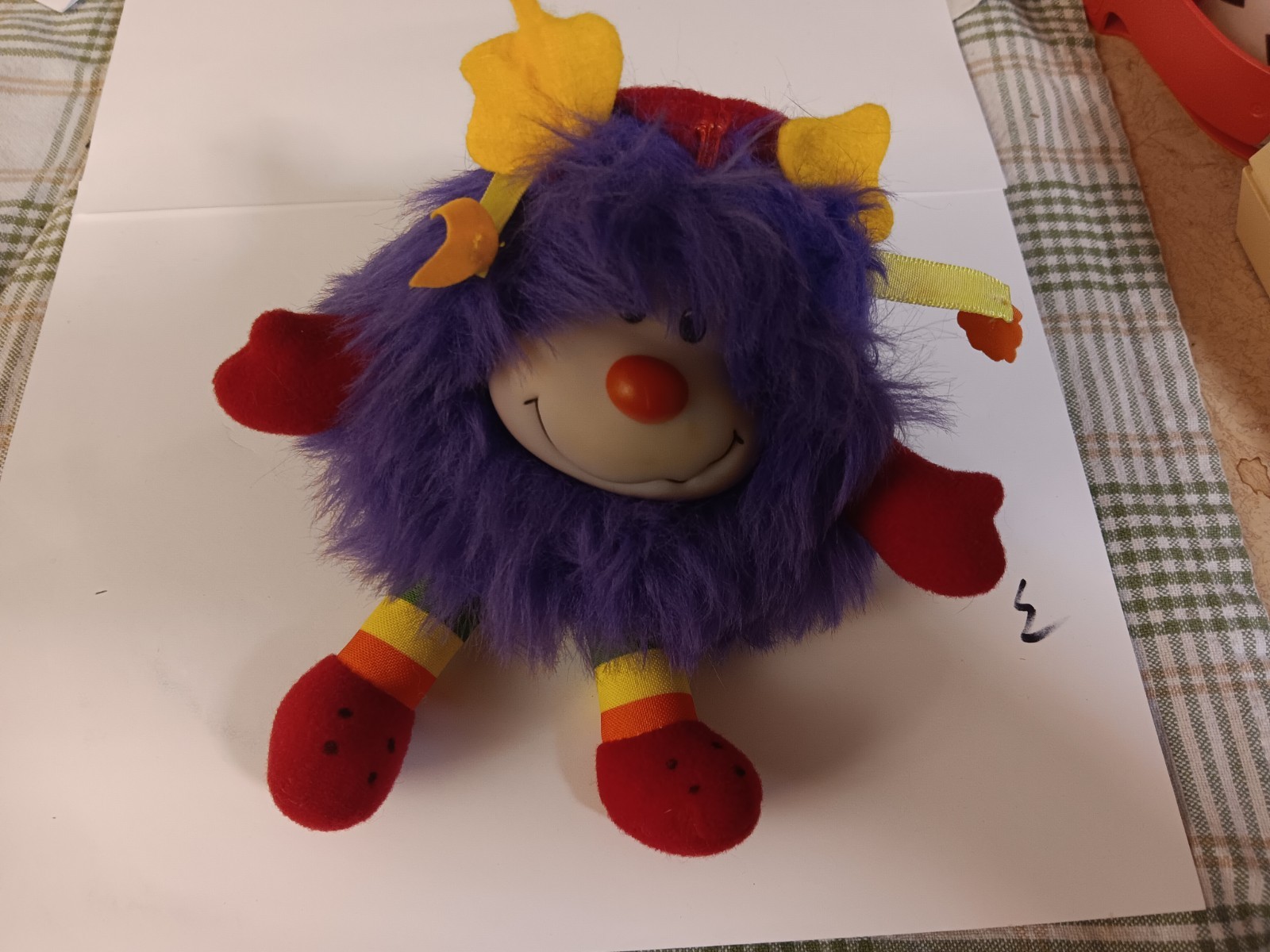Vintage 1983 Rainbow Brite Hatful Sprite HAMMY 7” Purple Plush Doll