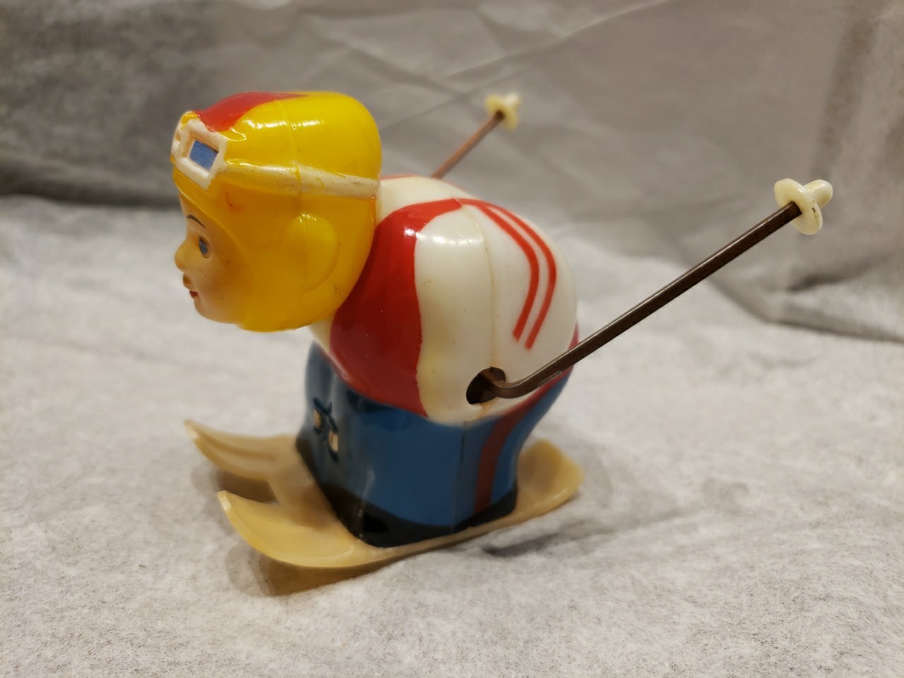 Vintage Crazy Daredevil Tumble Skier Wind Up Toy, George Borgfeldt & Co.