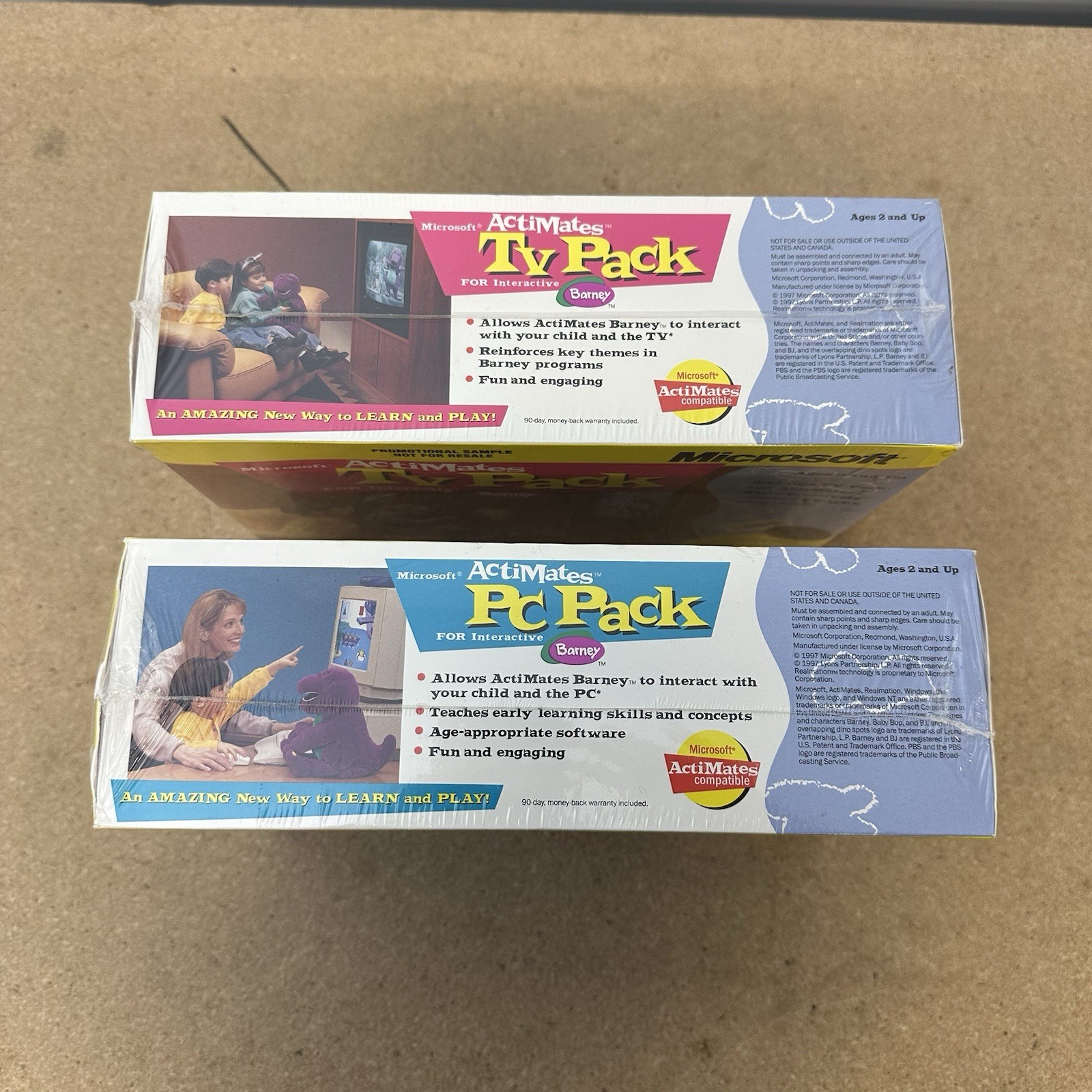 1997 Rare Vtg Microsoft ActiMates TV Pack & PC for Interactive Barney Sealed