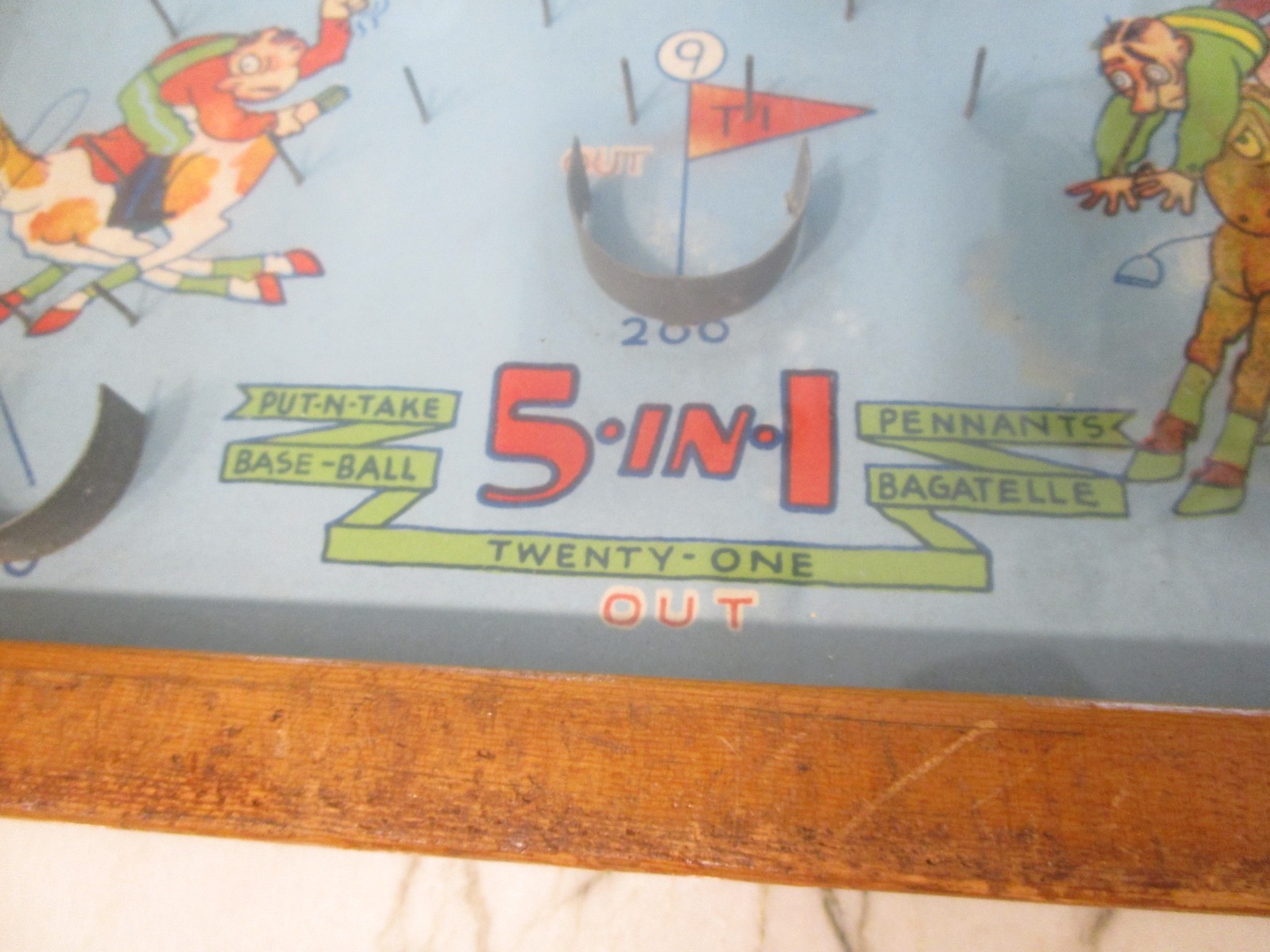 Vintage Poosh M-Up Big 5 Tabletop Pinball or Bagatelle Game –