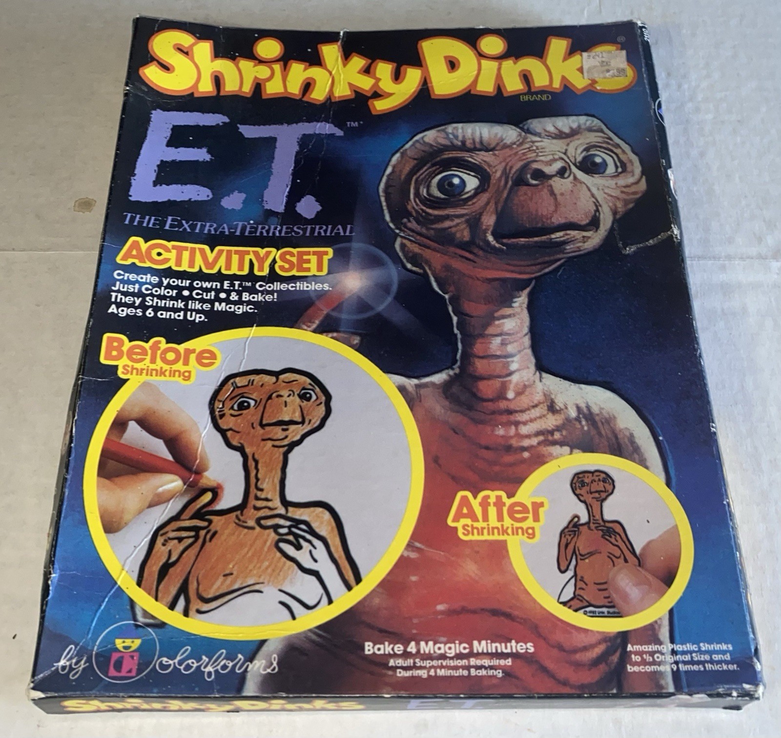 1982 Colorforms ET Shrinky Dinks Set-Unused In Box-E.T. The Extra Terrestrial