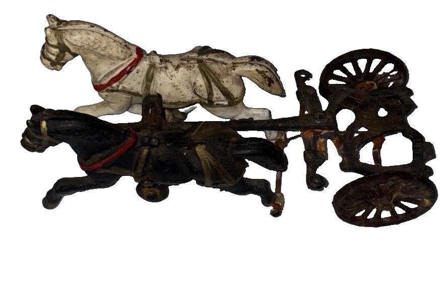 Antique Hubley Kenton Style? Cast Iron Horse Drawn Wagon Front Running Gear 12”