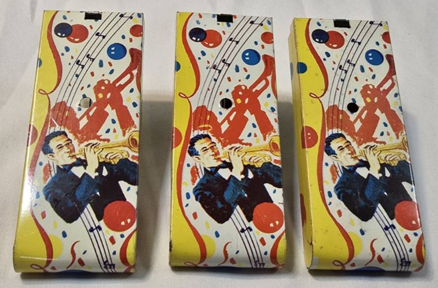 Vintage Tin Noise Maker Lot of 8- New Years Party -Art deco +