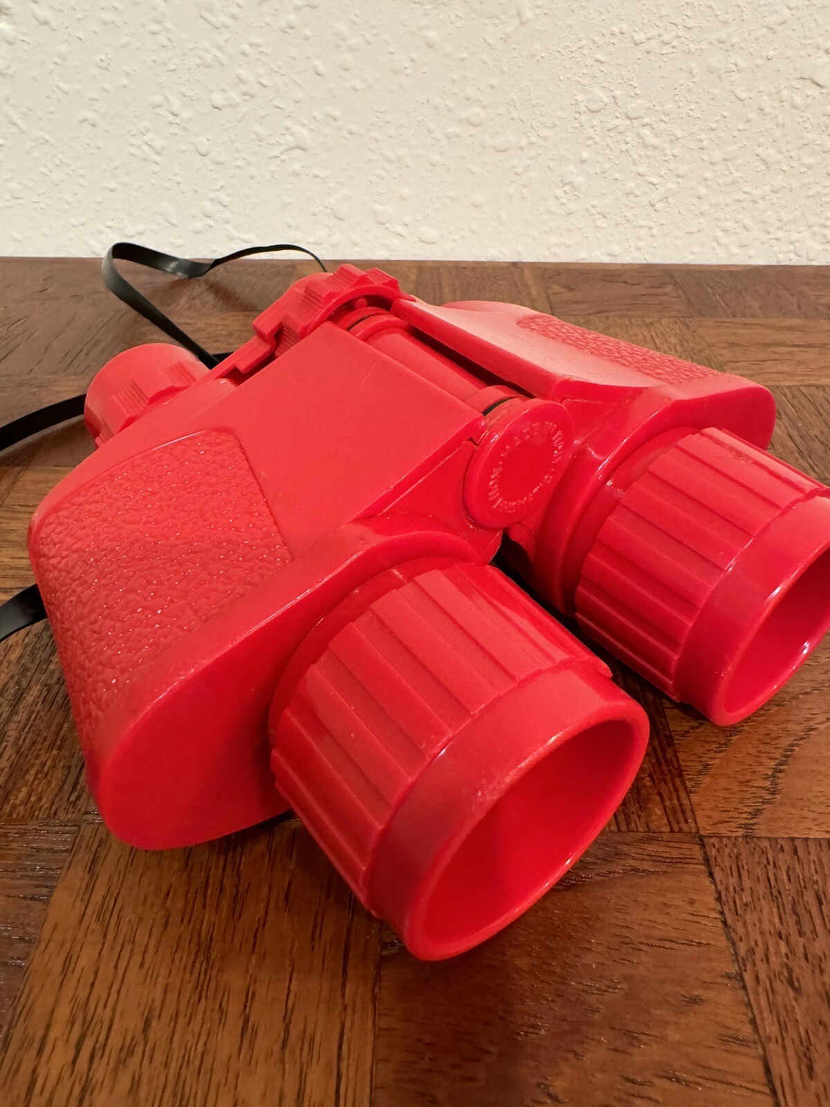Vintage Bright Red Non Prismatic Childrens Binoculars Made In Italy 35