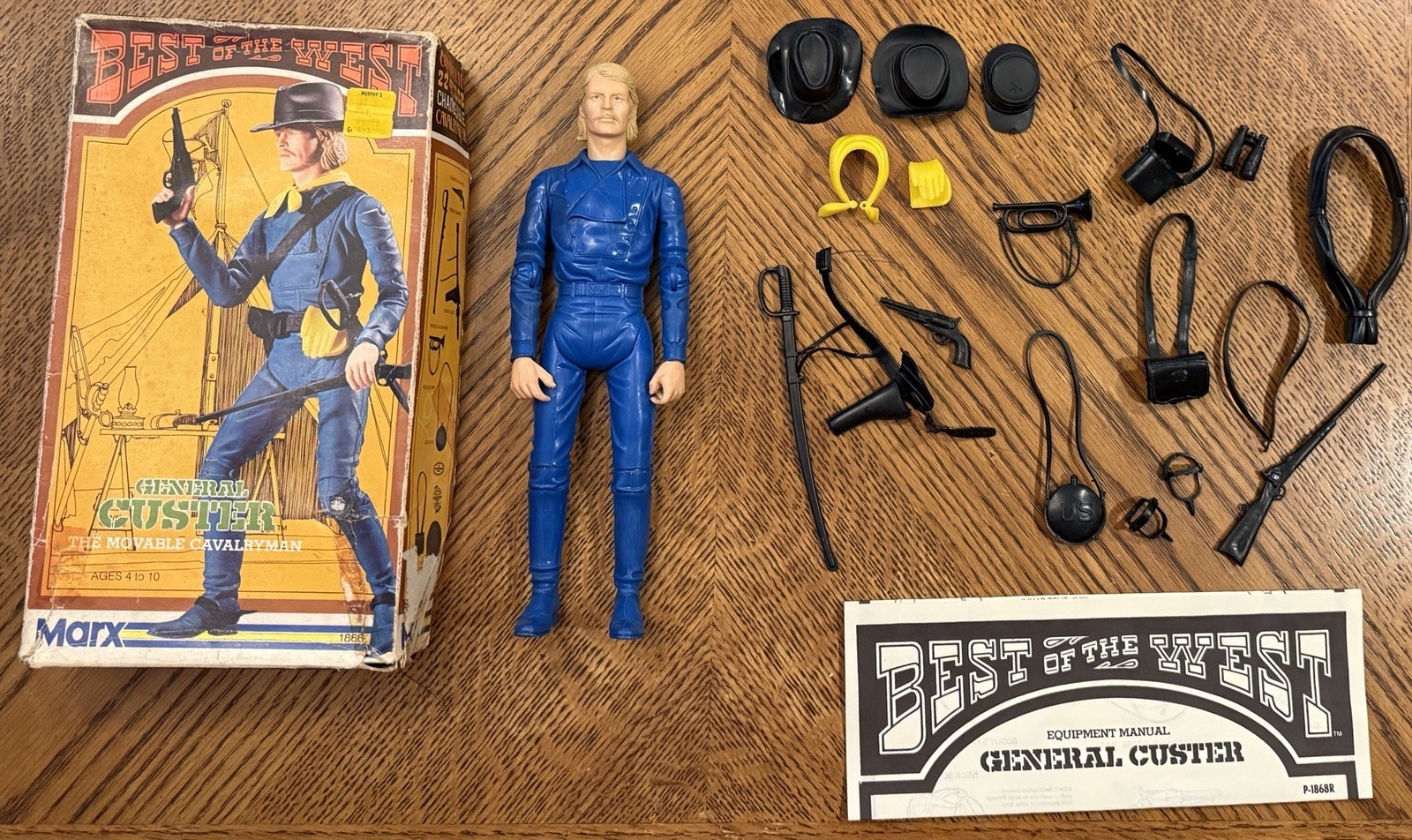 MINTY Vintage Marx Johnny West Best Of The West General Custer with Box & Access