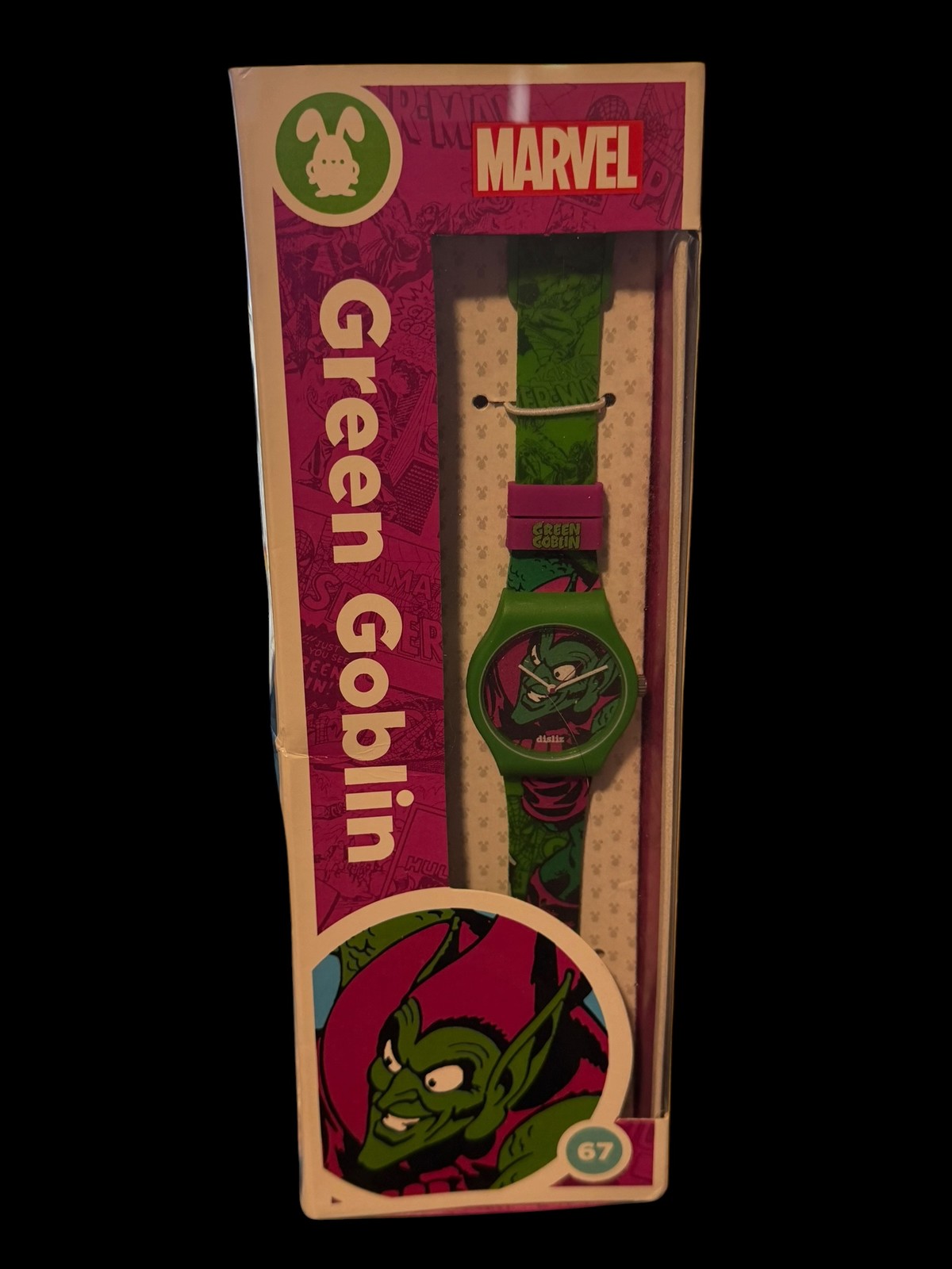 Vintage Marvel Disliz Green Goblin Watch New in Box Spider-Man Villain Toy
