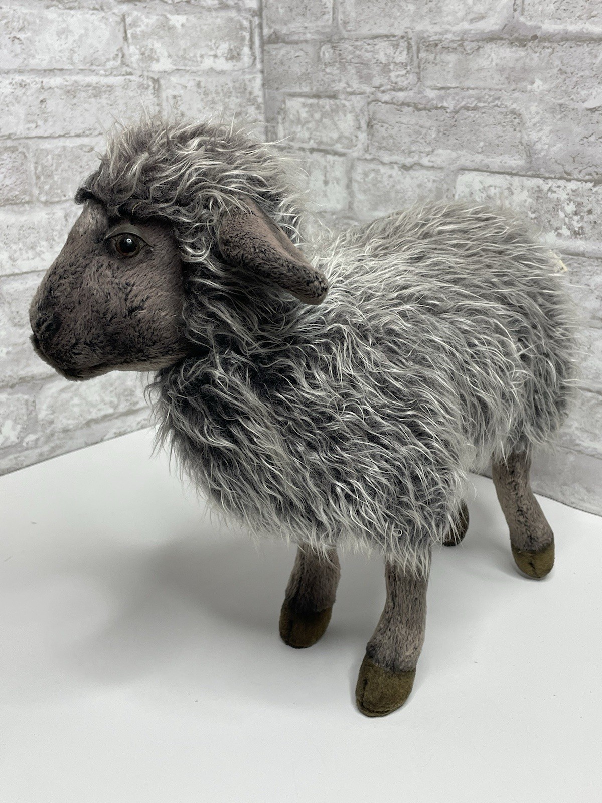 Vintage Hansa Black Sheep Plush Stuffed Animal 14” Fur Rare HTF Realistic HTF