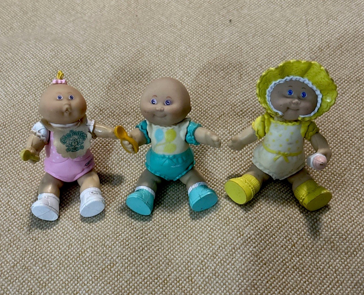 Lot of 3 VINTAGE Poseable Cabbage Patch Miniature Figurines