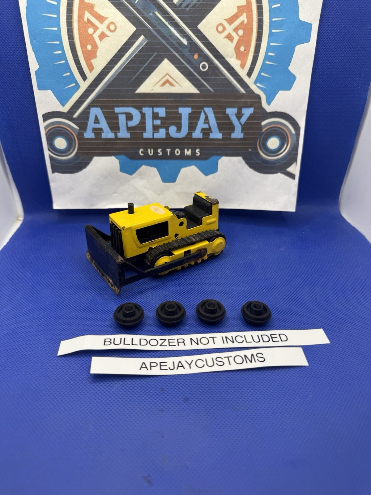 1 set of new wheels (4 items ) for mini tonka bulldozer 5.5″