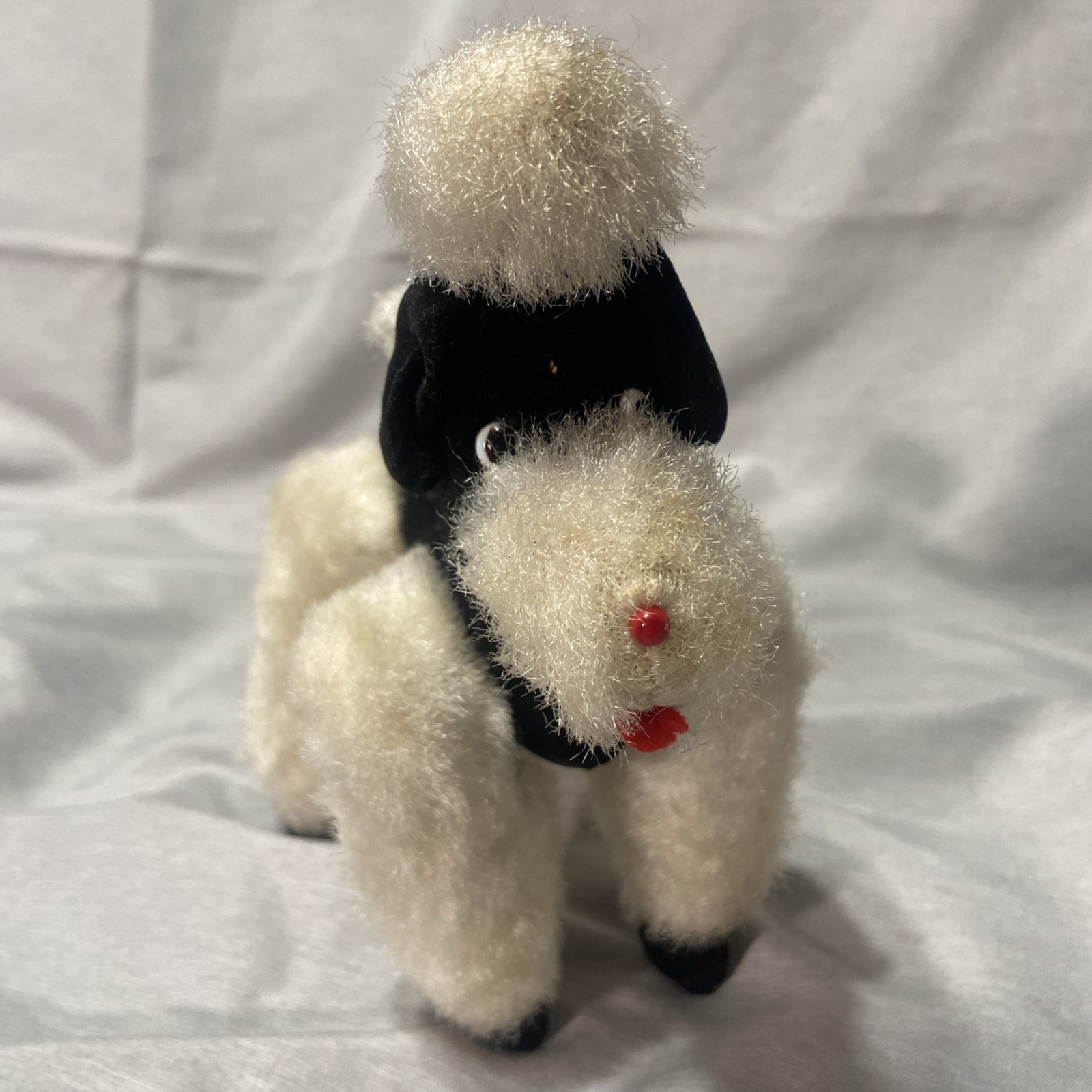 Vintage 1950s Rushton Rubber Face Skunk Plush 9” w/ Tag & Box + Bonus Poodle