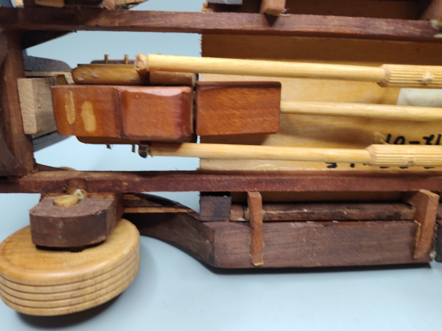 Model Wood Antique Car Signed Varies Woods Used Handmade 13″L x 6.25″H Detailed