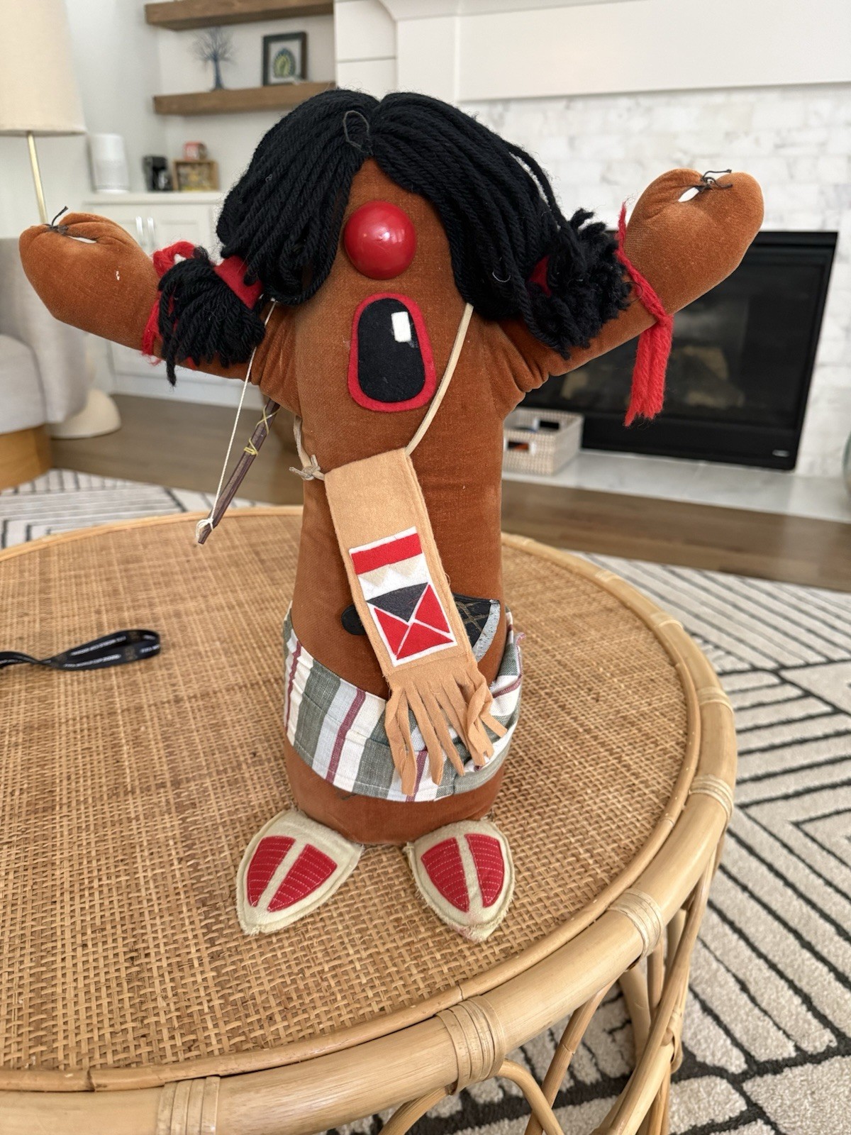 Vintage Ideal Toys Plush Native American Indian Chief Doll