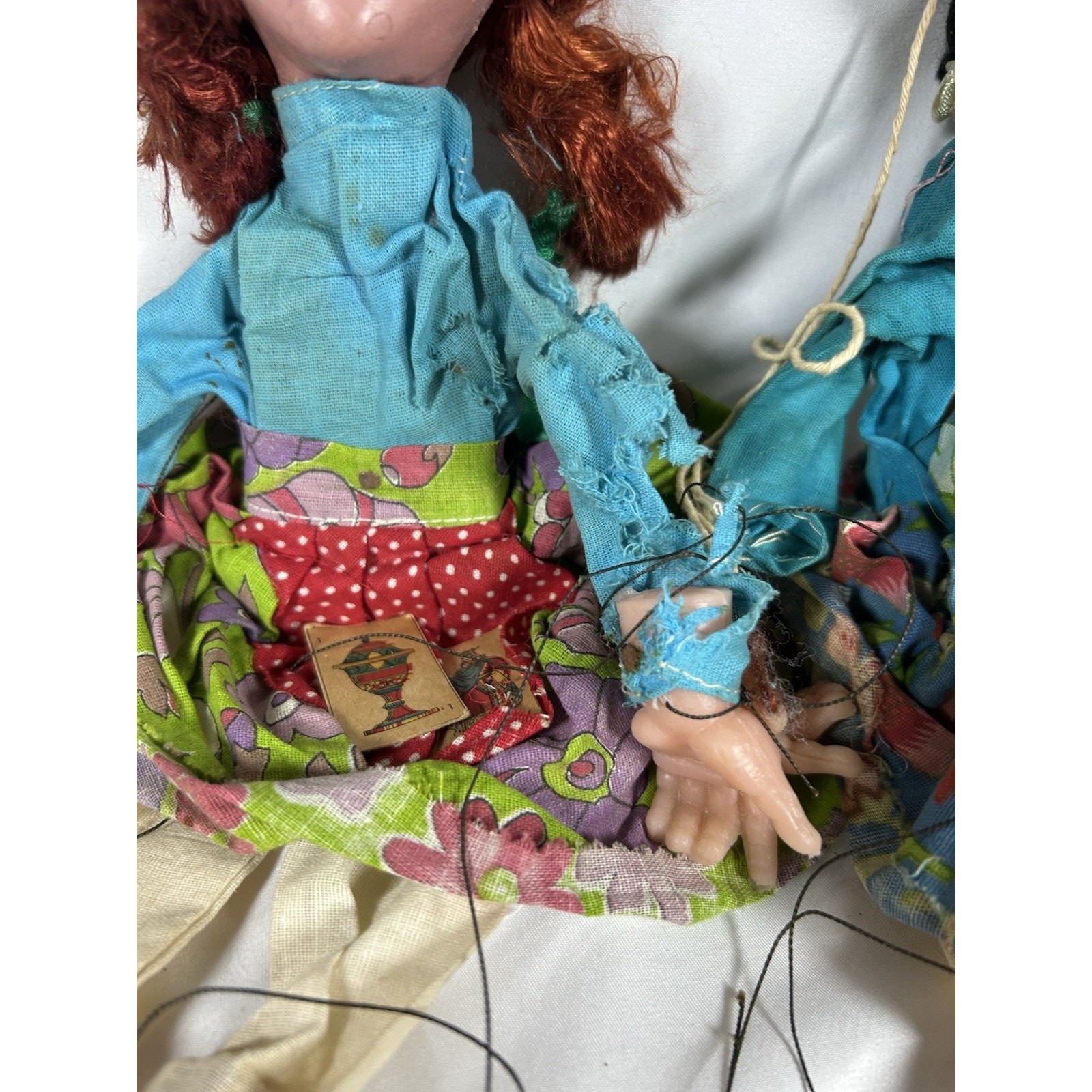 Lot Of 2 Project Pieces Mexico Girl Women Marionette Puppets Need TLC Disney